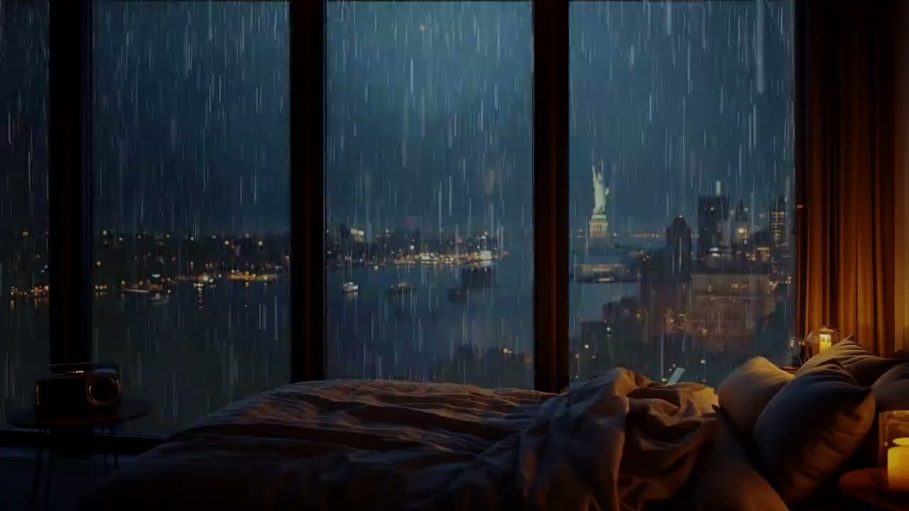 Rain Sounds for Sleep from an Open Window | 1 Hour Relaxing Rainstorm
