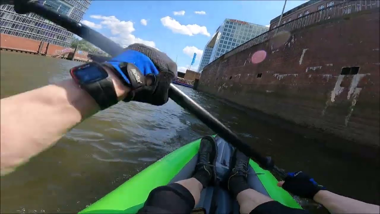 Paddeln im Hamburger Hafen mit dem Gumotex Twist 1