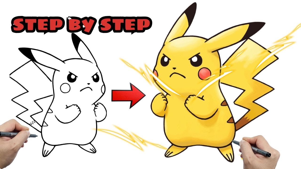 STEP BY STEP How to Draw Pikachu | Easy Pok&eacute;mon Drawing for Kids