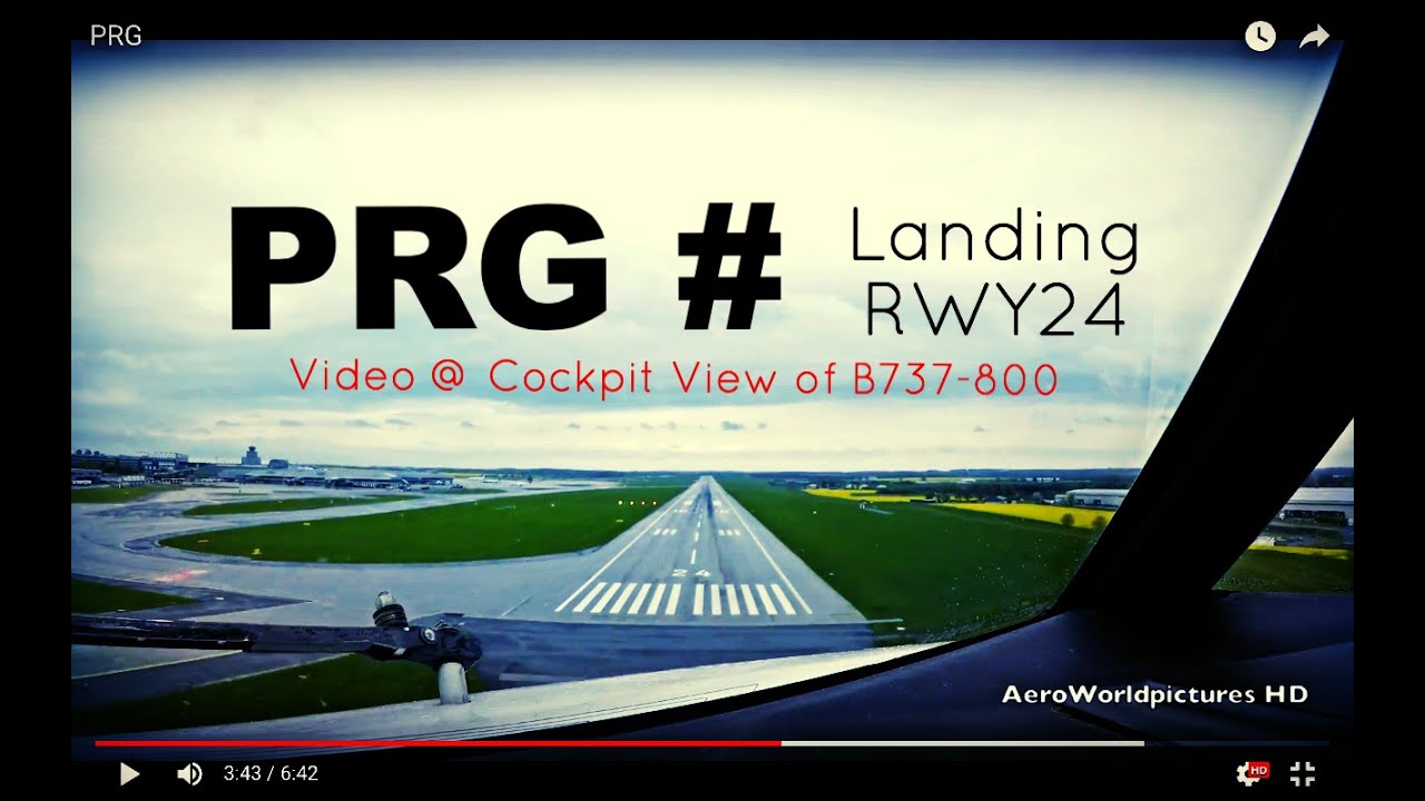 Landing @ PRAGUE - V&aacute;clav Havel Airport (PRG/LKPR) Czech Republic # Cockpit view - RWY24
