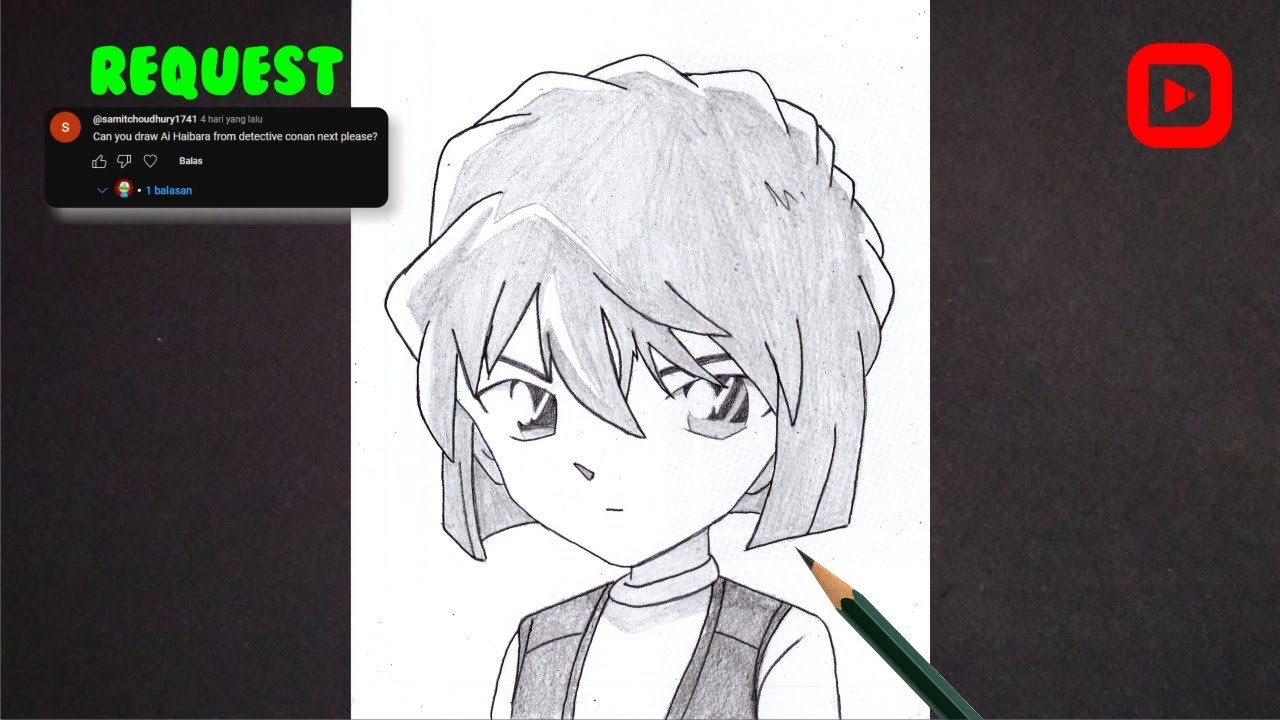 How to draw Ai Haibara (REQUEST) || Detective Conan || Easy anime drawing || Easy for beginners