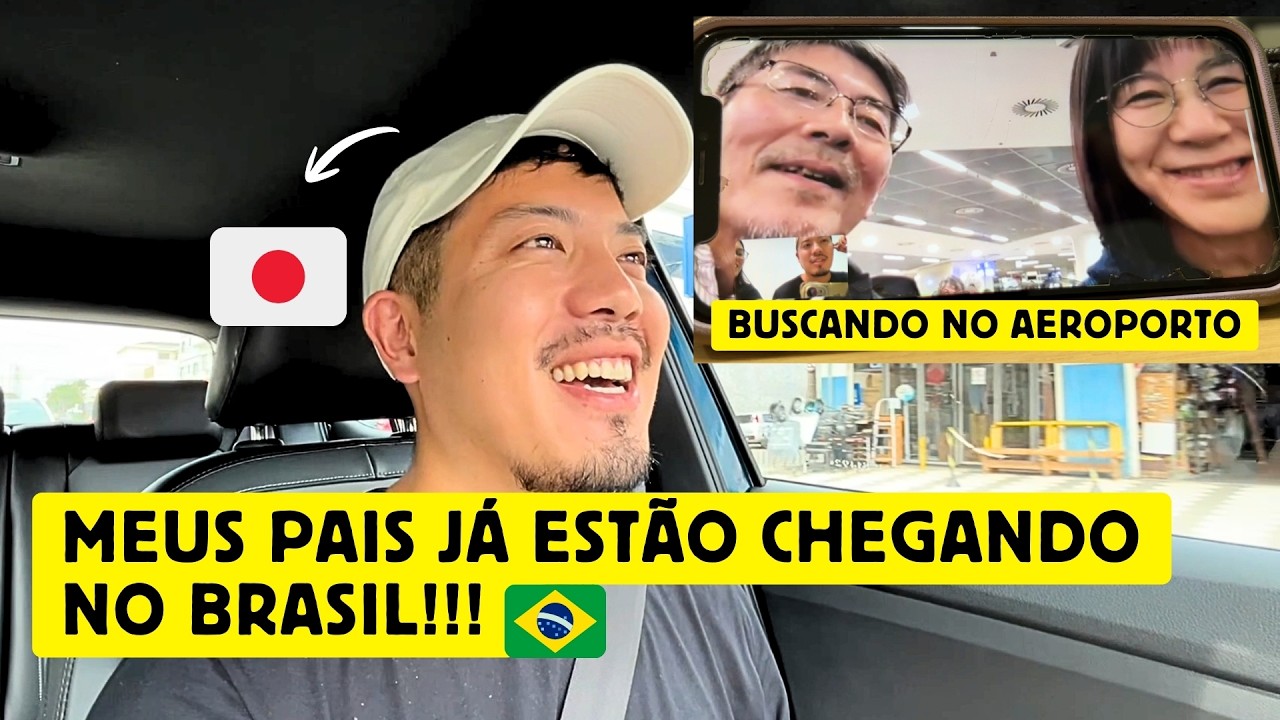 Indo buscar meus pais japoneses no aeroporto do Brasil