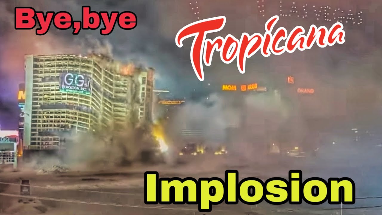Взрыв отеля Tropicana: отель в Лас-Вегасе рушится после 67 лет грандиозного фейерверка и шоу дронов