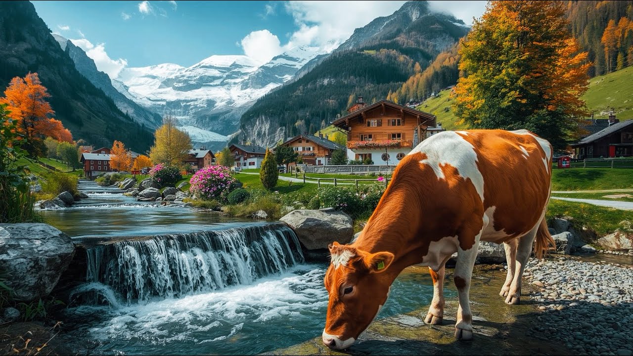 Осенняя атмосфера в самой красивой деревне Швейцарии Лаутербруннен🇨🇭Swiss Valley