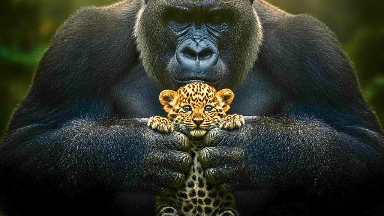 Un gorila encontró una cría de leopardo en la selva. Lo que hizo durante días emocionó al mundo...