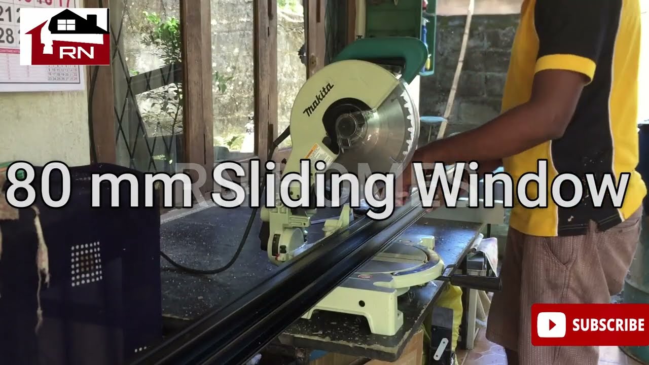 ඇලුමිනියම් ජනේලයක් තනිවම හදමු || 80 MM ALUMINIUM SLIDING WINDOW.