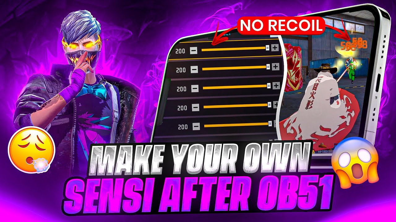 OB51 SENSITIVITY FOR 0% RECOIL 🥶🔥 | MAKE YOUR OWN SENSI 😎 | BEST SENSITIVITY FREE FIRE💀