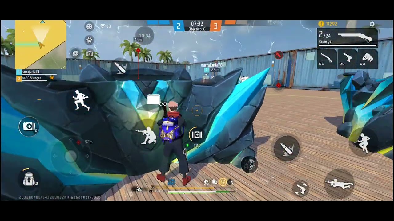 Jugando todo rojo free fire
