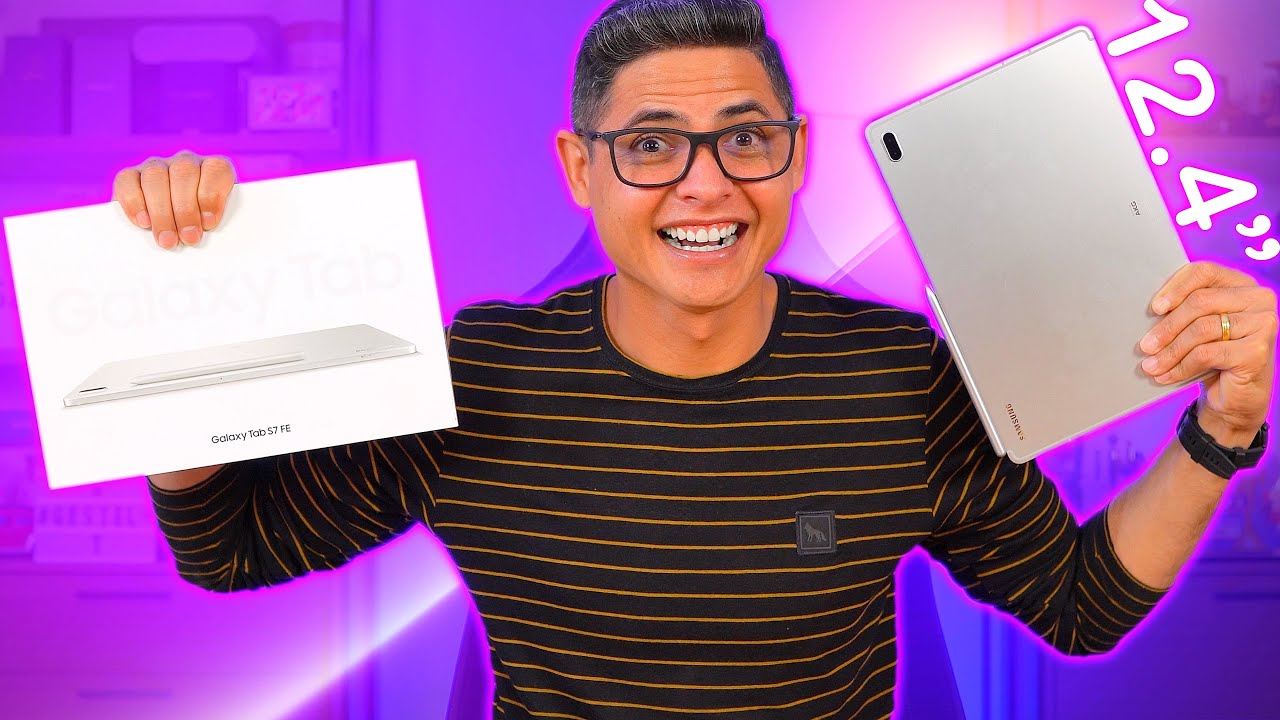CHEGOU! Galaxy TAB S7 FE - o TABLET GIGANTE da SAMSUNG! Unboxing e Impressões