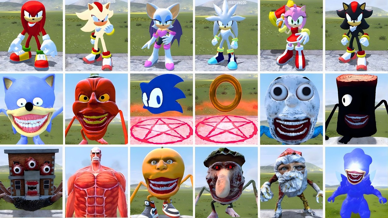 I PLAYED DEATHMATCH GAME WITH ALL SHIN SONIC TAPES FAMILY VS SEA EATER FAMILY in Garry's Mod!