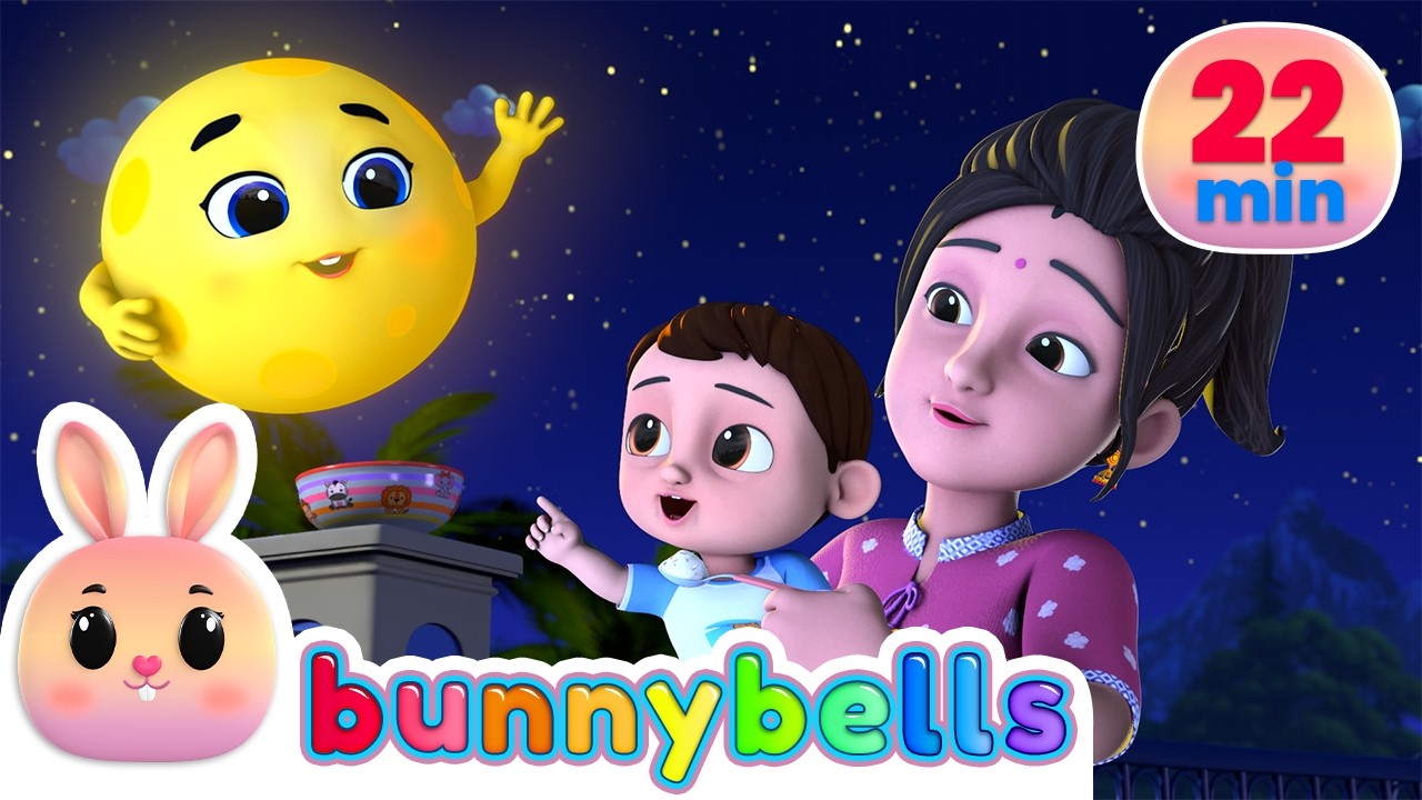 Chandamama Ruthe Ho Kyu | चंदामामा रूठे हो क्यों + More Popular Hindi Nursery Rhymes | BunnyBells