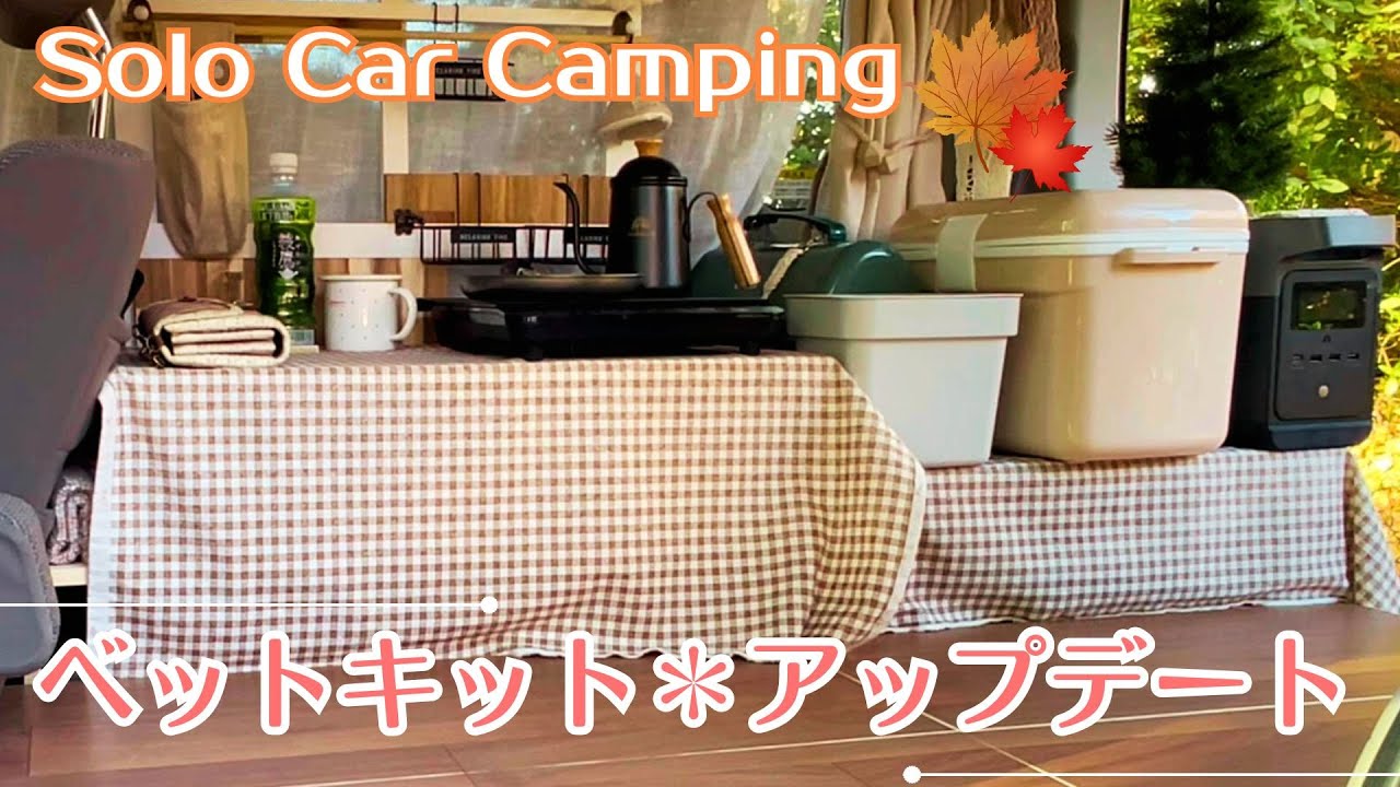 【タント✽車中泊DIY】快適な寝床と小さなキッチンの工夫｜ベットキットをバージョンアップ｜ソロキャンプ｜Japanese Kei Car TANTO｜Solo Car Camping｜Ep.52