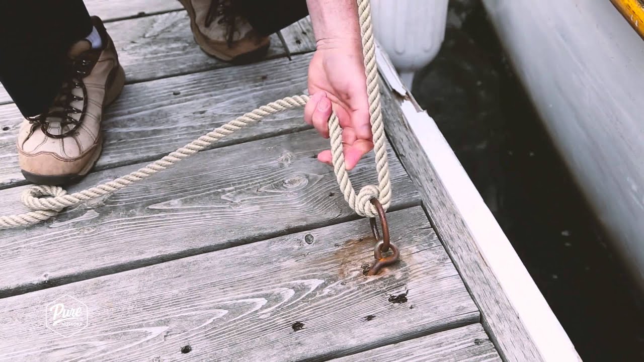 How to Tie a Line to a Dock Ring & Cleat - Pure Muskoka