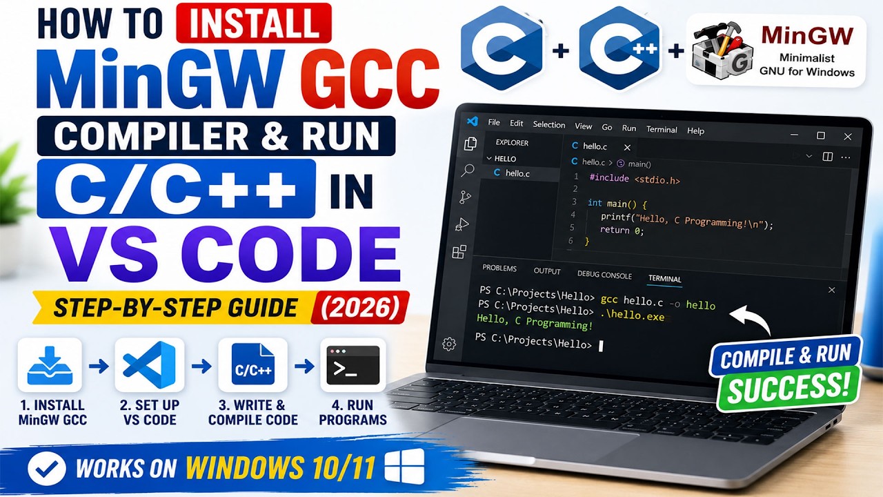 Как настроить Visual Studio Code для программирования на C и C++ | MinGW GCC | Windows 10/11