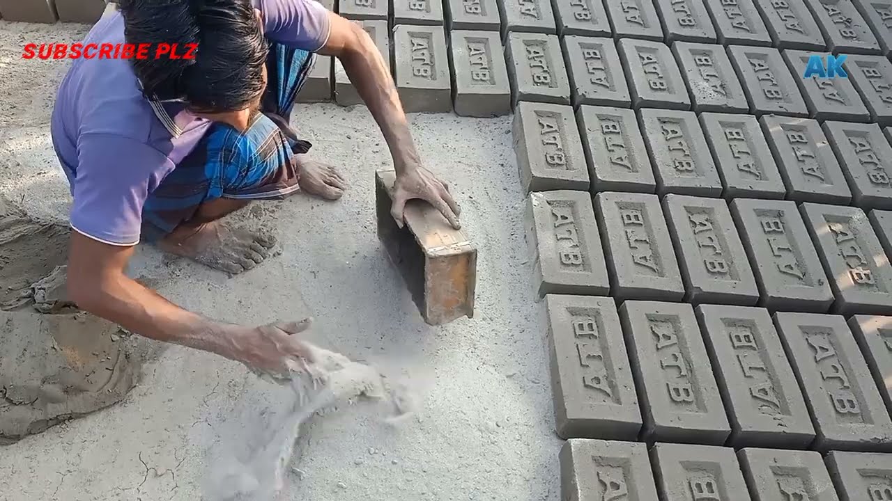 AWESOME MANUAL HANDMADE MUD BRICK MAKING PROCESS IN BANGLADESH