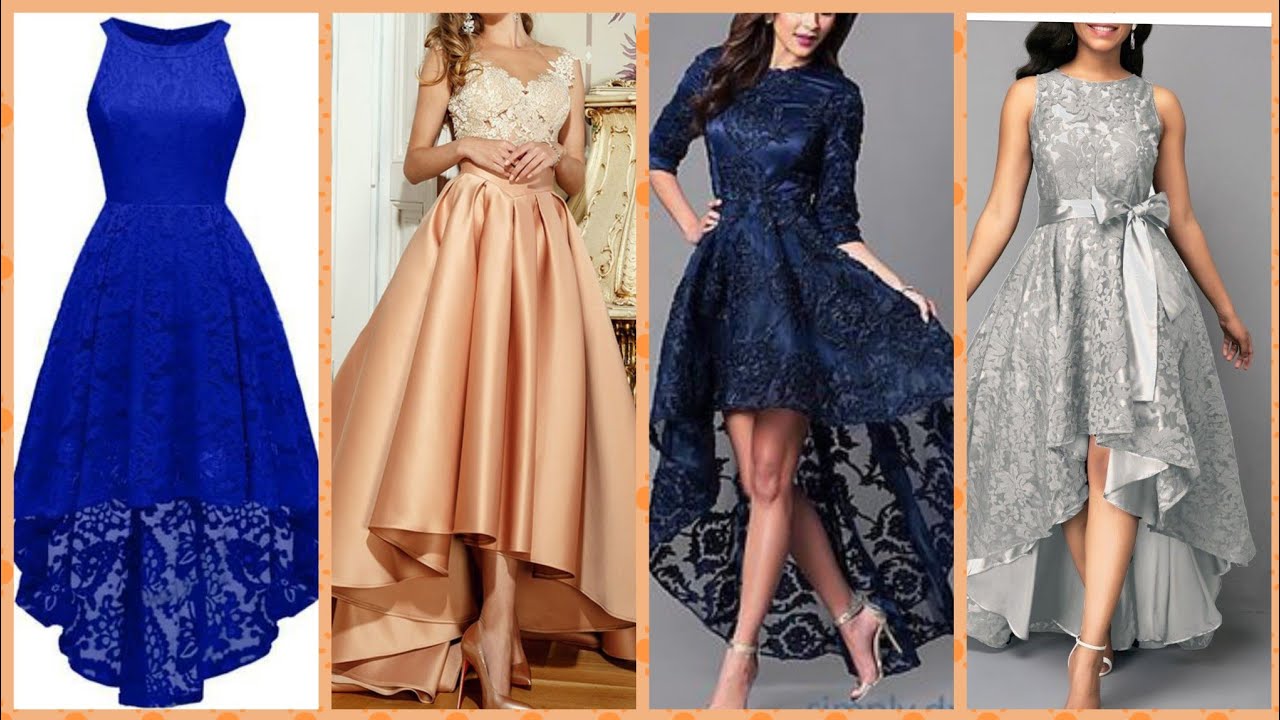 American style outstanding long sleeve evening dress silk and net lase fabric high-low tel prom dres