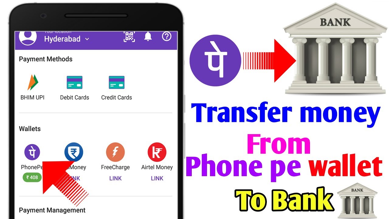 how to transfer phonepe wallet balance to bank account, #phonepe, telugu