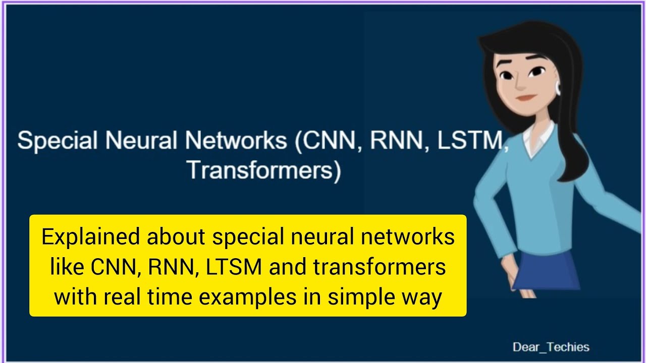 Day 7.Special neural networks. CNN, RNN, LTSM and transformers with real time examples#aibasicseries