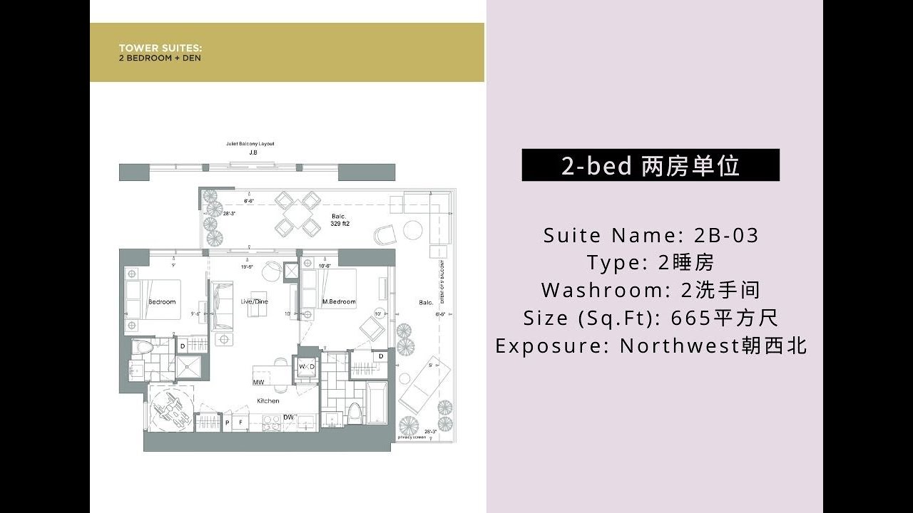 7 Grenville St - YC Condos - 2 bed/2 bath/665 sqf - 2B-03 - Toronto Condo Tour 2020