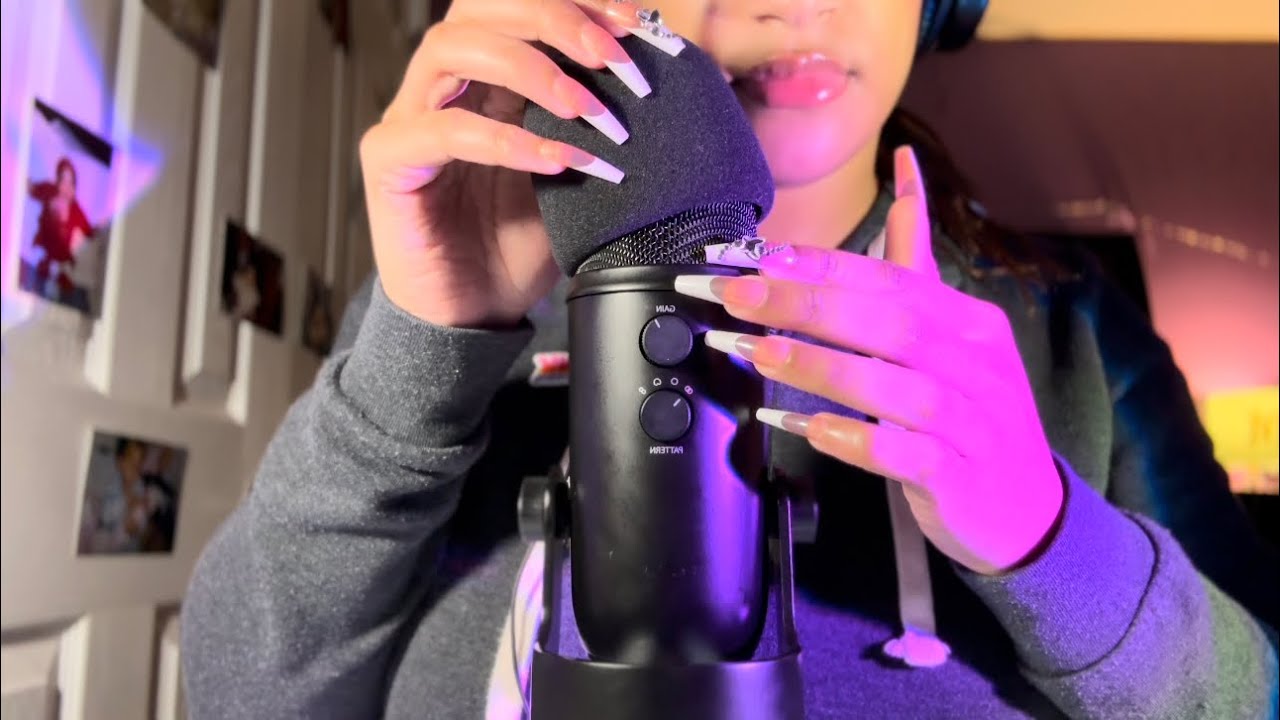 [ASMR] hybrid mic scratching | foam cover & bare mic | 💗 #asmr