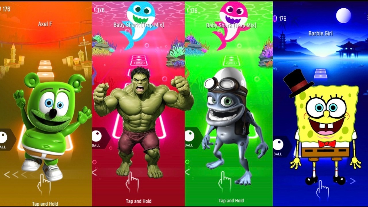 INSANE 176 BPM Tiles Hop Challenge 🔥 Hulk vs Shark vs Sponge | Ultimate Beat Dro