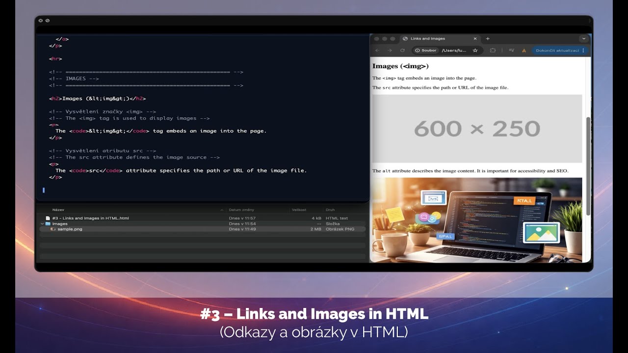 #3 – Links and Images in HTML (Odkazy a obrázky v HTML)