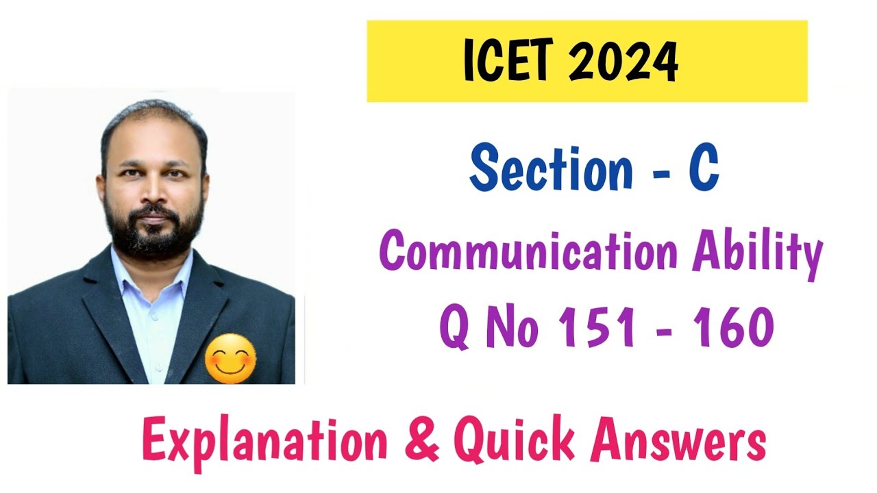 TG ICET 2025 Preparation || TS ICET 2024 Shift 1 Section C Answers & Explanation Quick Revision