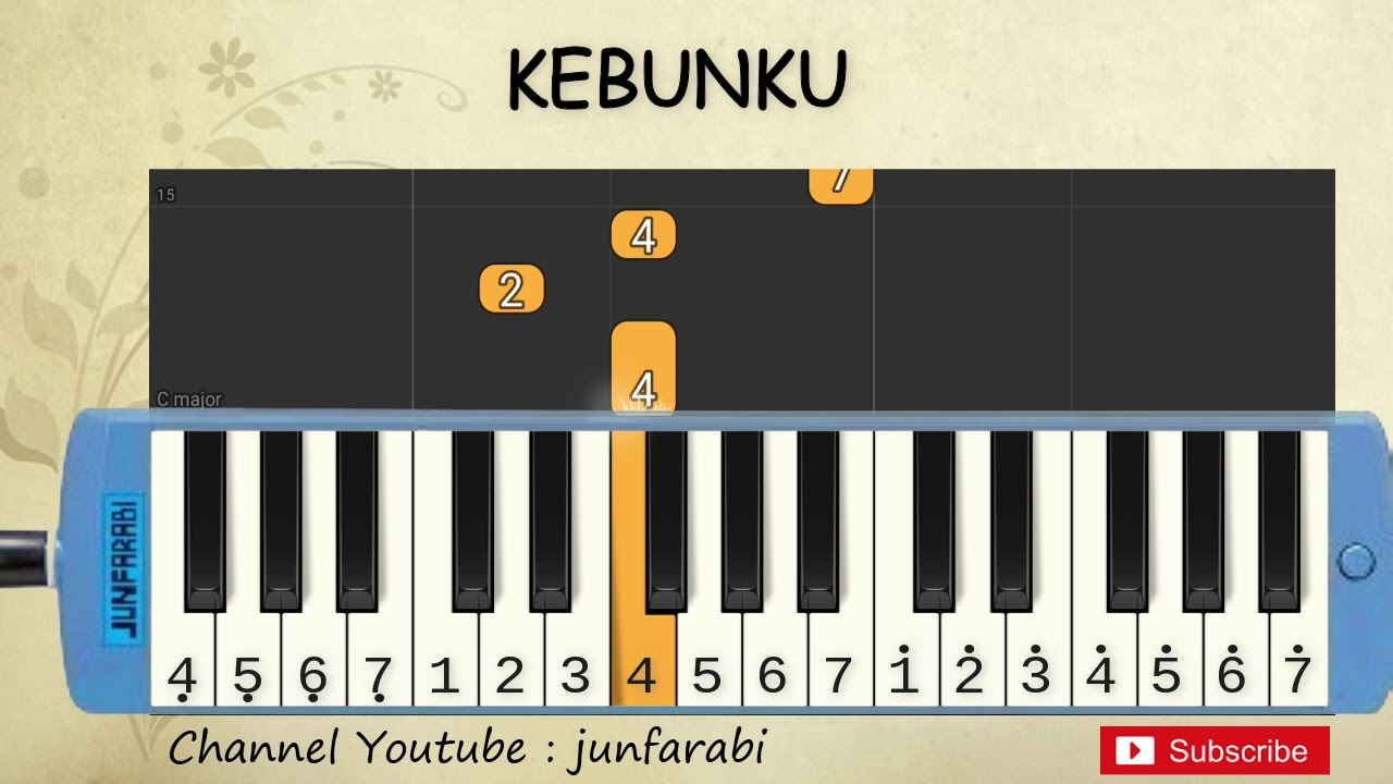 not pianika lihat kebunku - tutorial belajar pianika lagu anak - not angka kebunku