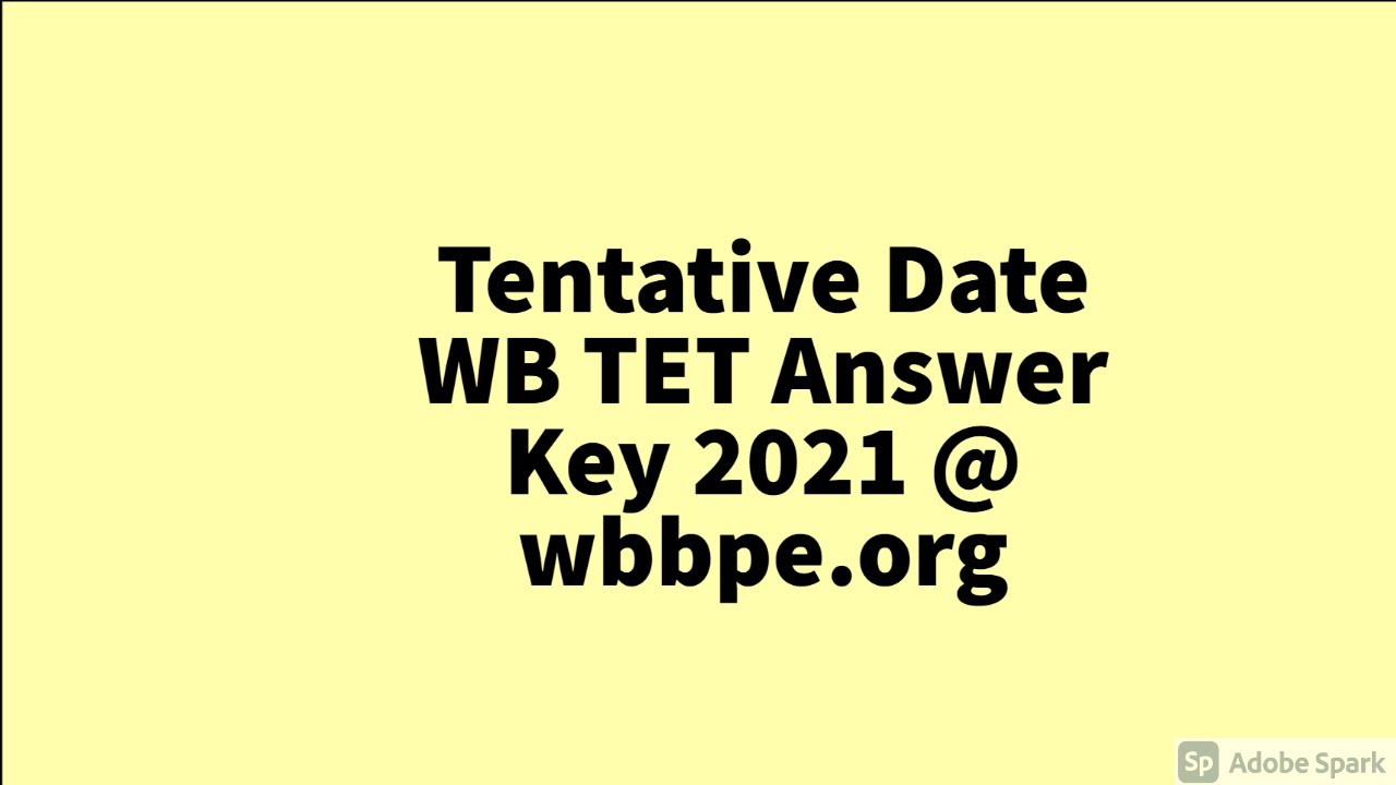 WB TET Answer Key 2021  @ wbbpe.org