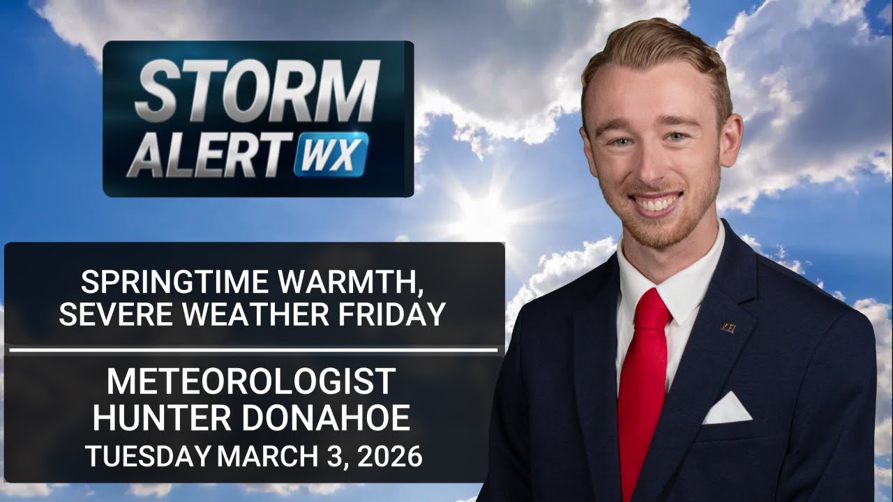 Springtime warmth this week, severe weather threat Friday