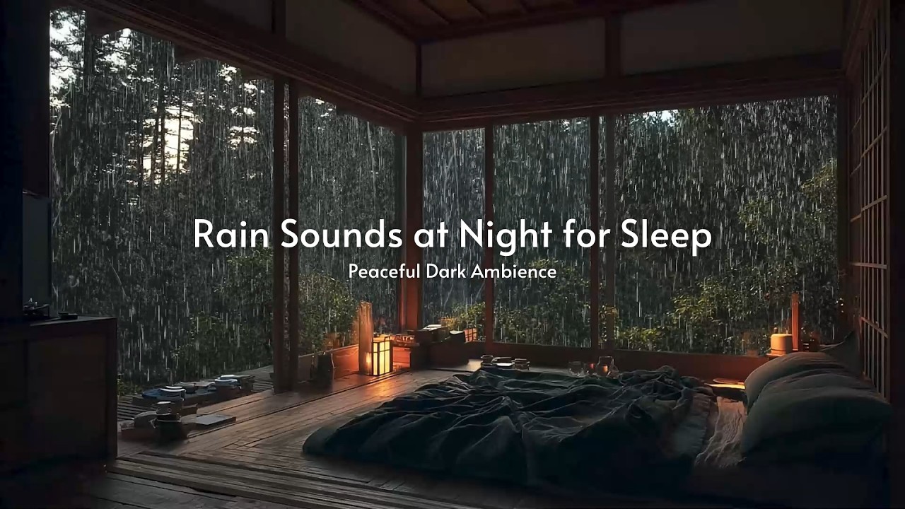 Rain Sounds at Night for Sleep | Peaceful Dark Ambience