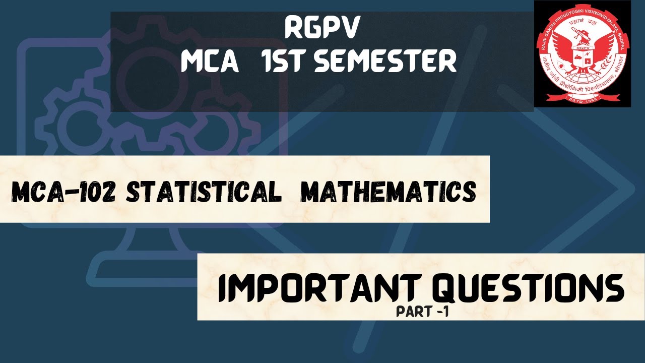 Statistical mathematics MCA rgpv important questions || rgpv mca exam  discrete mathematics imp