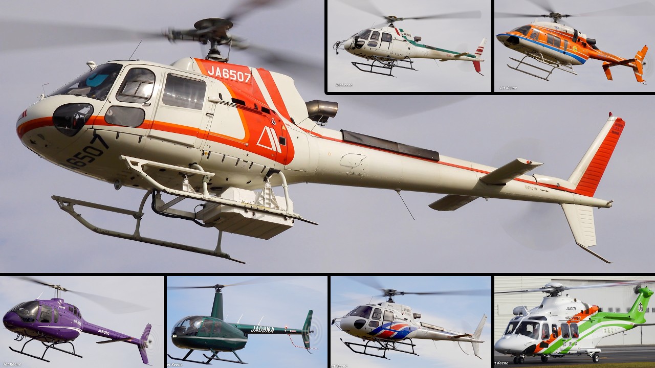 3 Eurocopter/Airbus AS350B3/H125 &Eacute;cureuil/Squirrel AStar Helicopters Takeoff & Landing, etc.