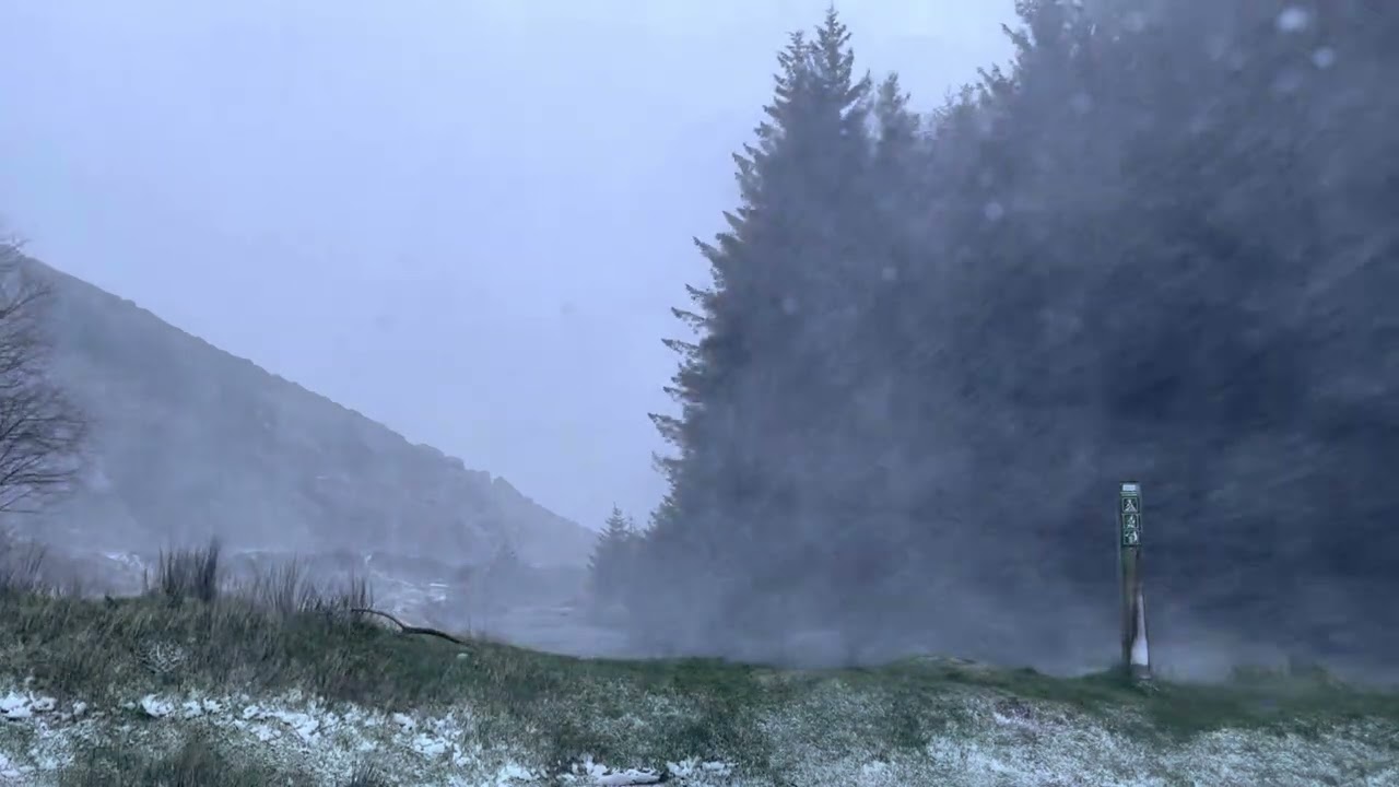 Driving through Wicklow Mountains in bad weather| Wicklow | Ireland | Mountain drive | Snowing