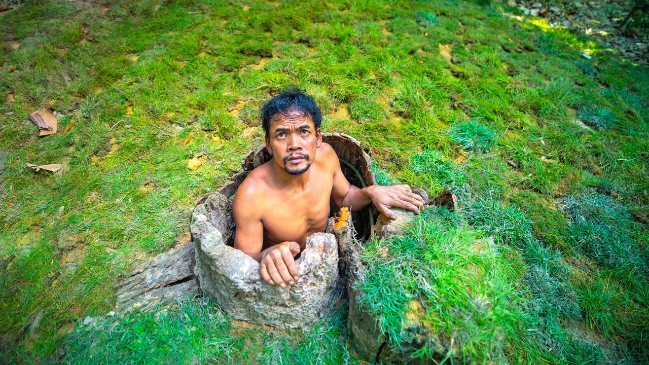 Building the Most Secret Underground Home Villa with Bath Swimming Pool Hidden in the Jungle