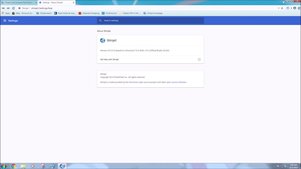 Best and new Slimjet version for new interface - Slimjet 22.0.4.0