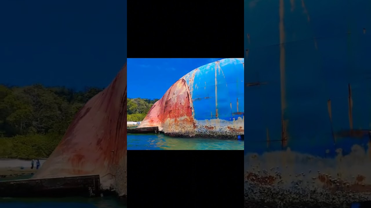 Bangkai kapal yang di tenggelamkan Bu Susi di Pangandaran #shorts