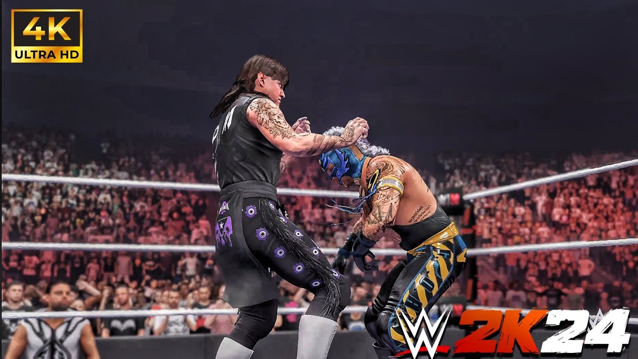Доминик Мистерио против Рея Мистерио, геймплей WWE2K24 в разрешении 4K
