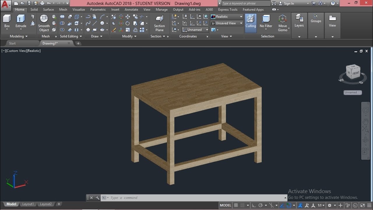HOW TO DRAW SIMPLE TABLE IN AUTOCAD