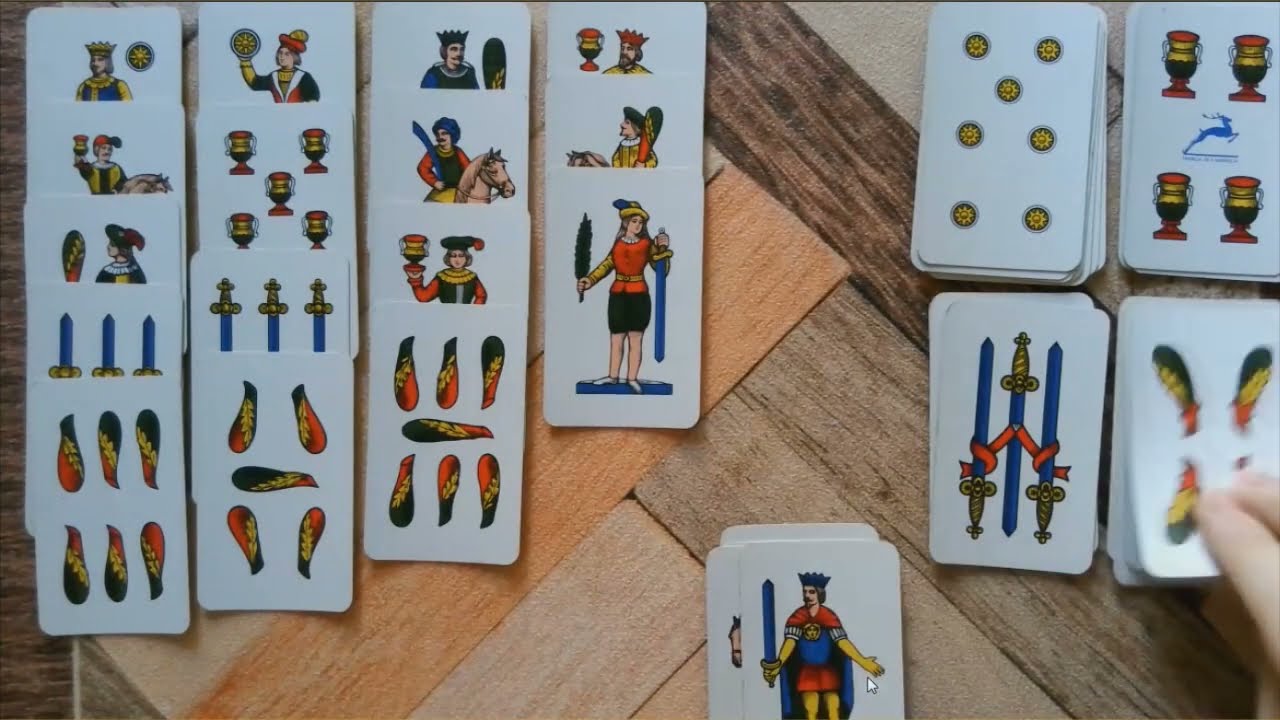 QUATTRO COLONNE con le carte NAPOLETANE