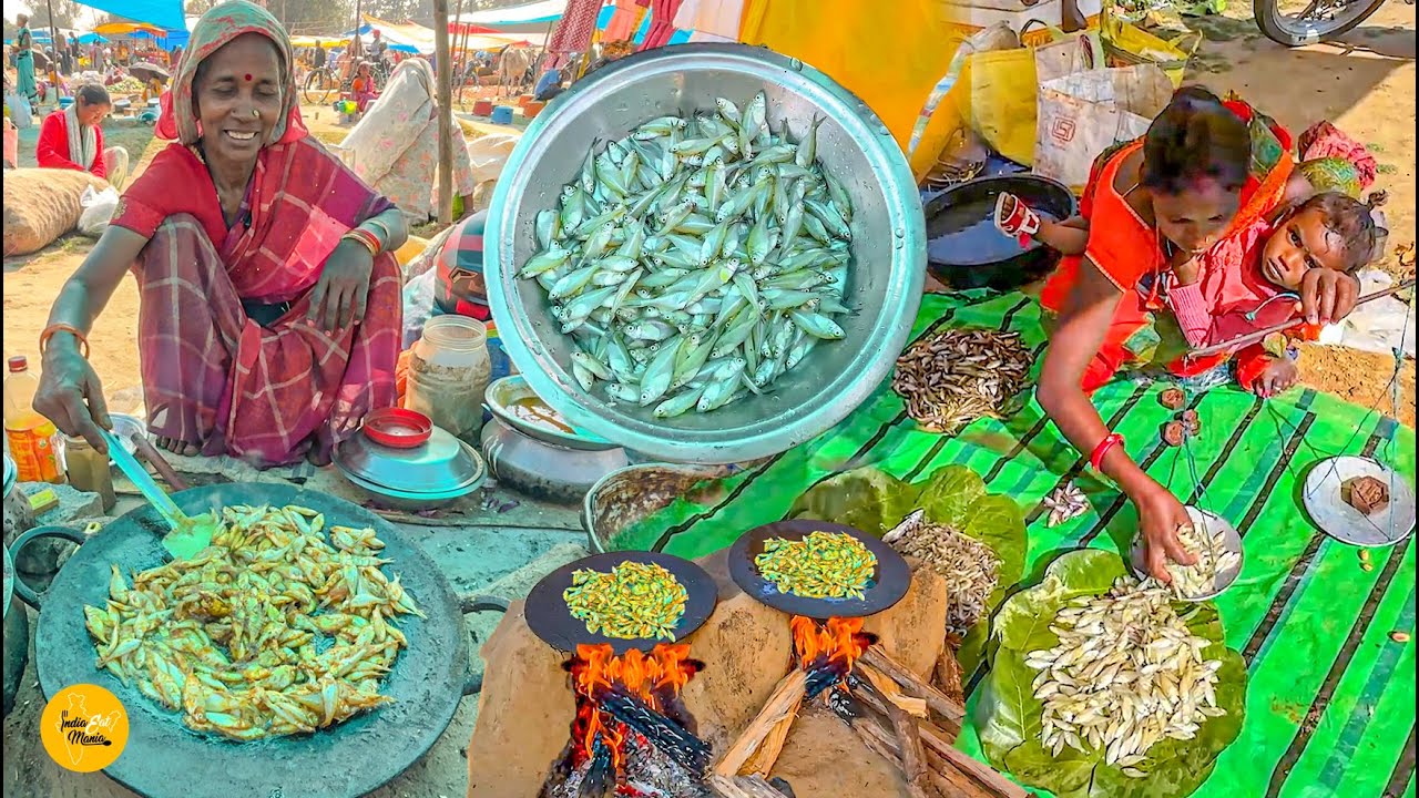 Mother With Little Baby Selling Cheapest Chanda Fish Fry In Ranchi Rs 50/- Only l Ranchi Street Food