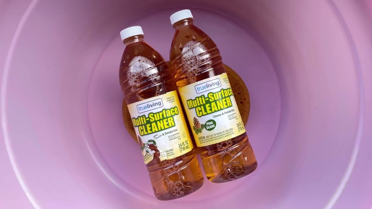ASMR TWO BOTTLES OF PINE CLEANER | SPONGE SQUEEZING
