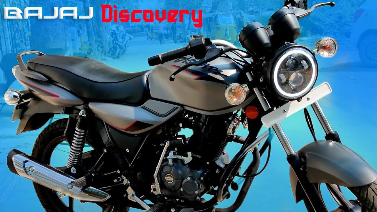 Bajaj Discover Grey & Red с модифицированными светодиодными фарами • PaintingFromCm.