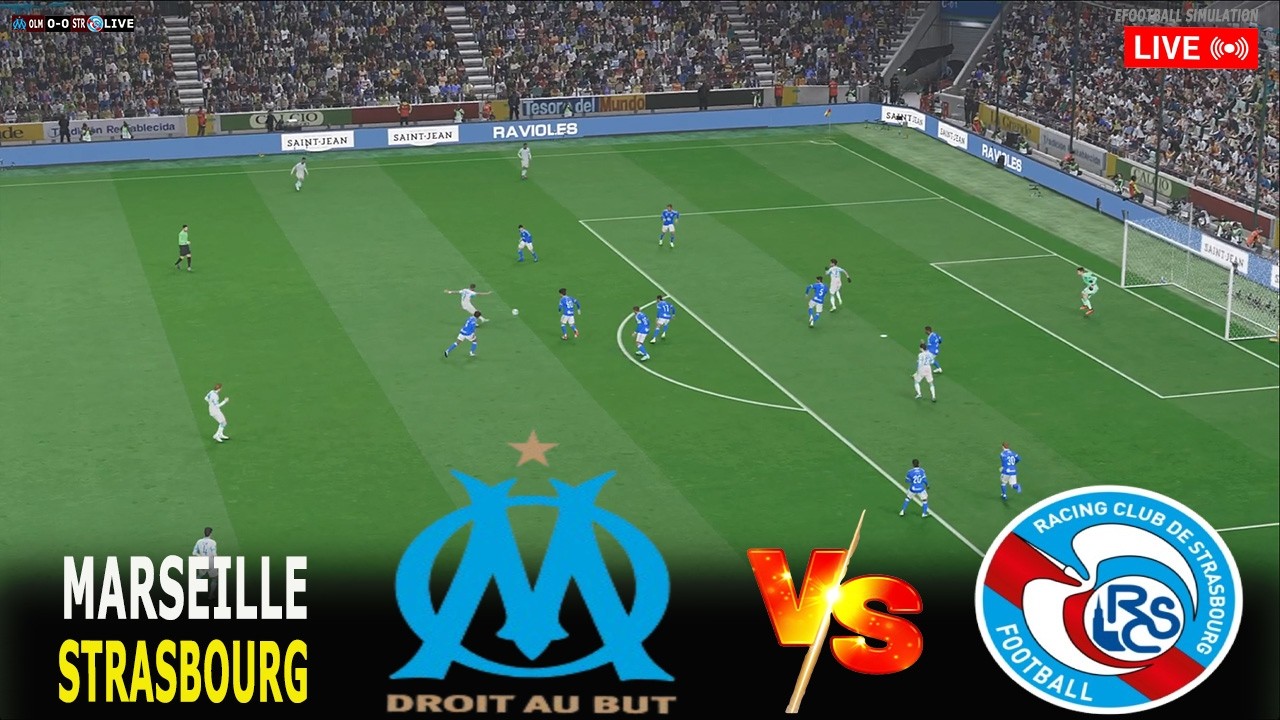 🔴LIVE : Marseille vs Strasbourg | French Ligue 1 2025/26 | eFootball PES 21 Full Match Simulation