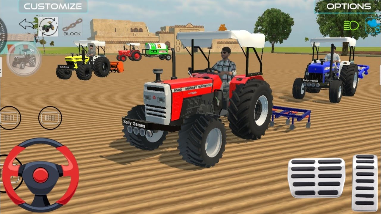 3 TRACTOR FROM FARMING 🌾 SONALIKA , MAHINDRA , HINDUSTAN CULTIVATOR ROTOWETOR 🥭 3D GAM PLAY