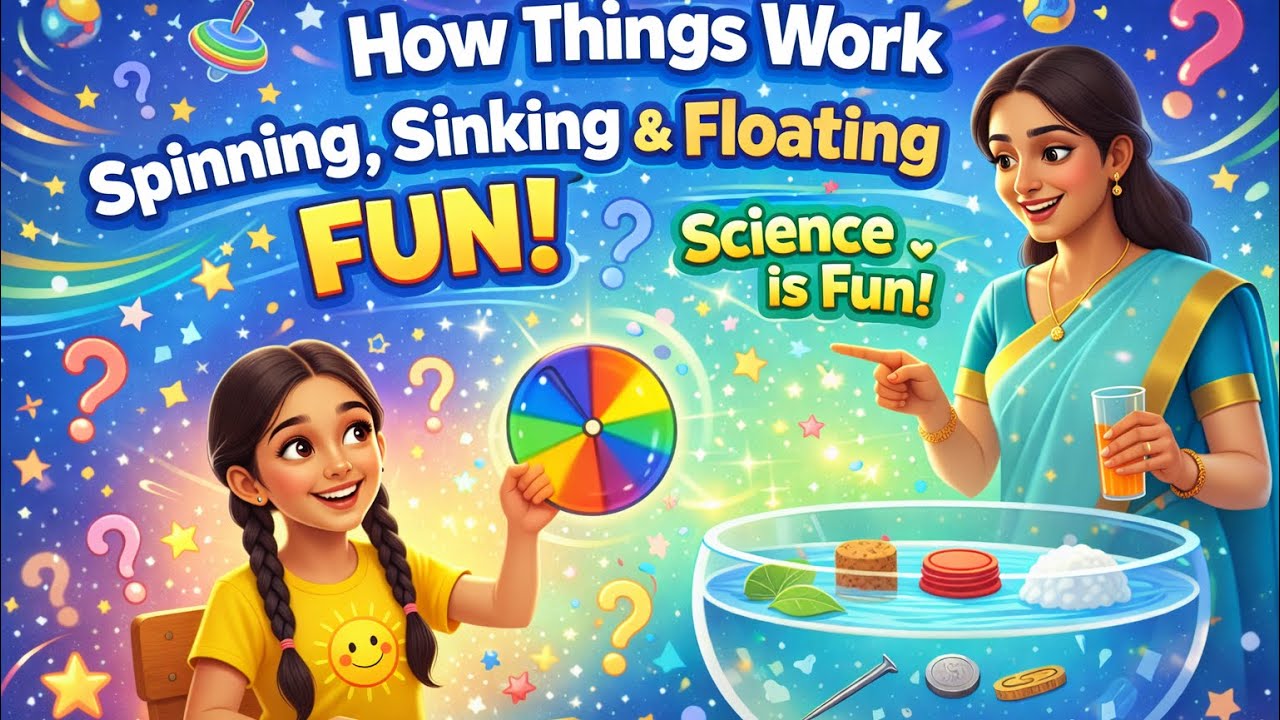 How Things Work for Kids ⭕️ Spinning, Floating & Sinking Explained | Class 4 | TWAU | Fun Learning 