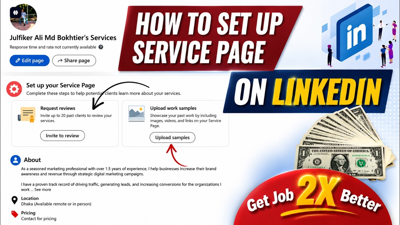 How To Set Up service Page On LinkedIn | How To Get Job From LinkedIn Profile