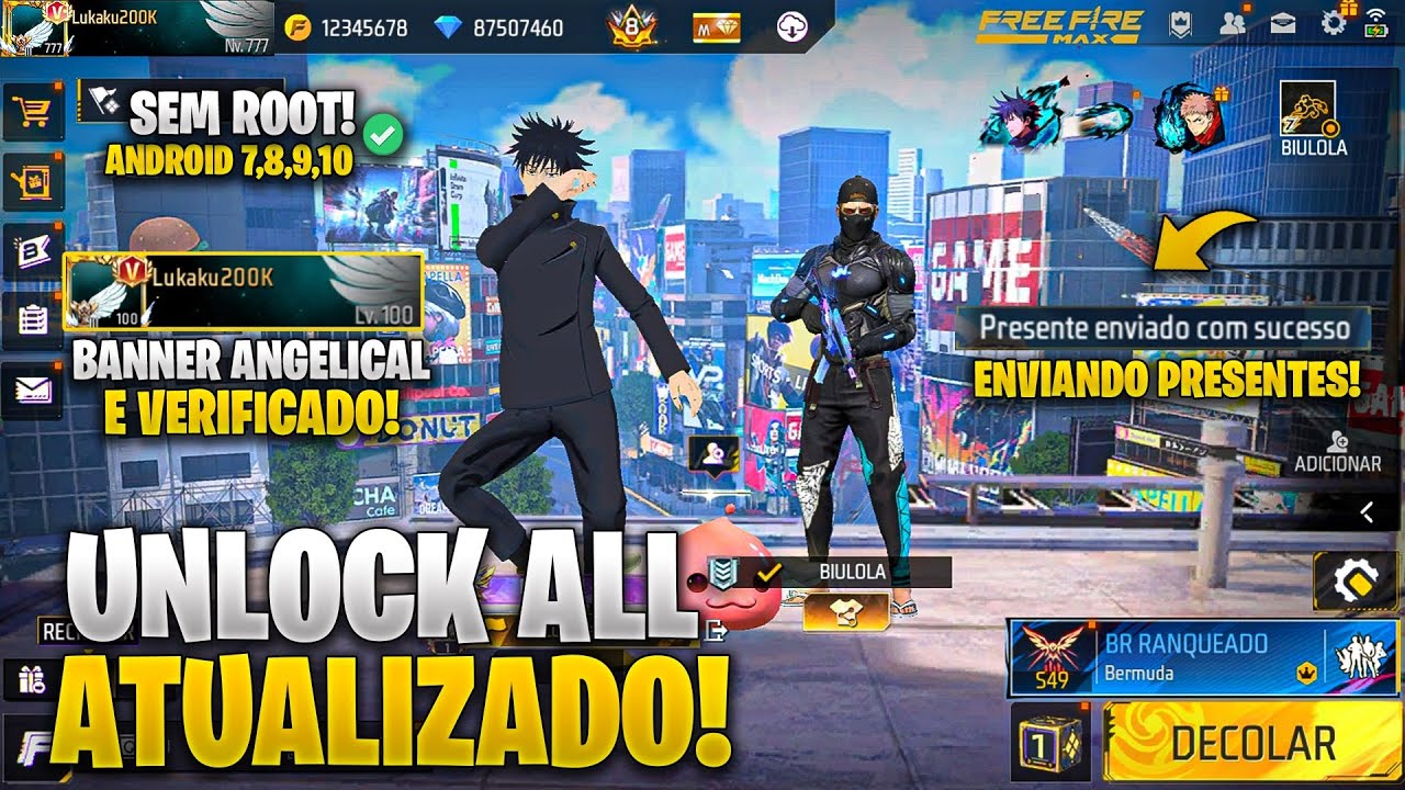 (NOVO M&Eacute;TODO! 😱) COMO LIBERAR TODAS AS SKINS DO FREE FIRE GR&Aacute;TIS! UNLOCK ALL ANDROID ATUALIZADO