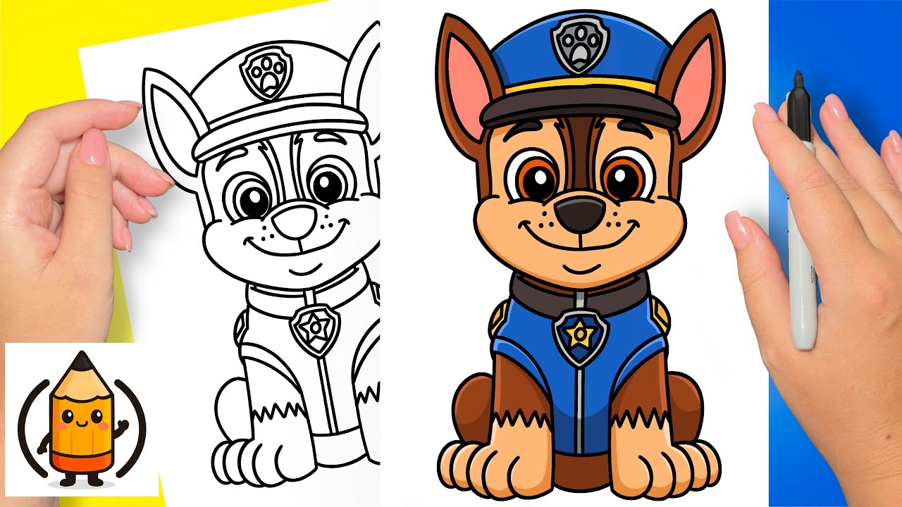 How To Draw Chase | Paw Patrol 