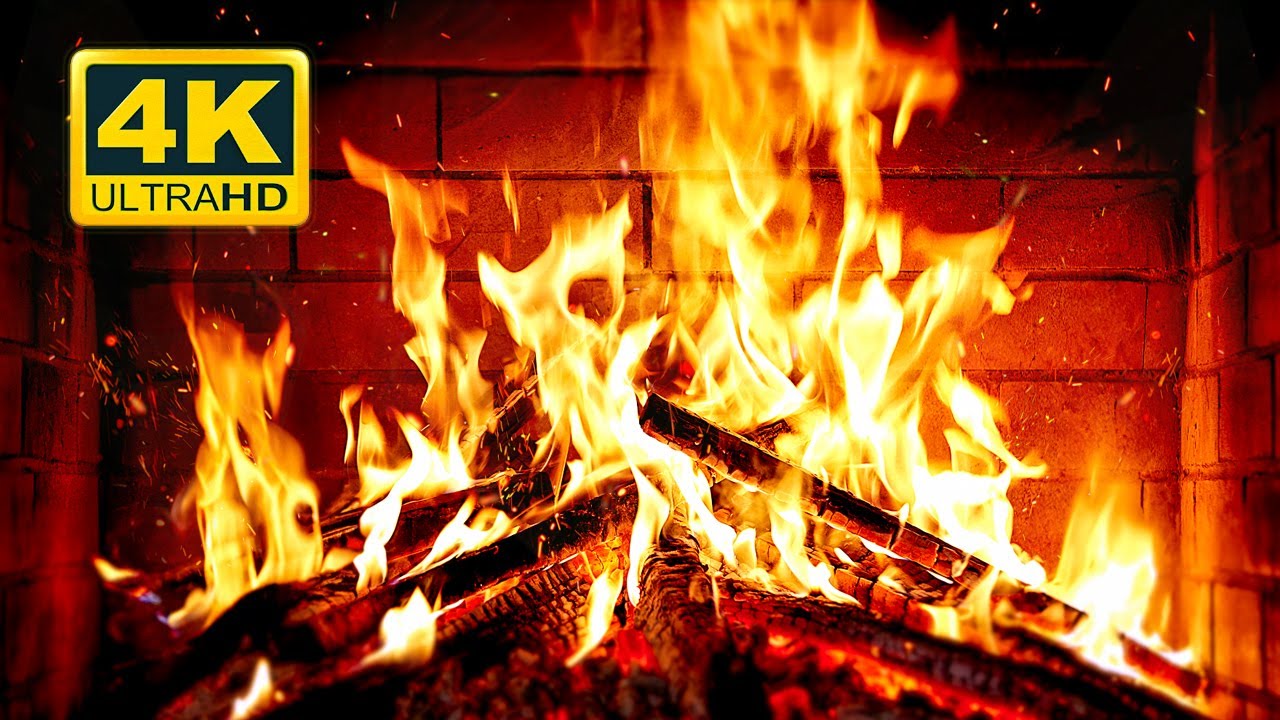 🔥 Cozy Fireplace 4K (12 HOURS). Fireplace with Crackling Fire Sounds. Crackling Fireplace 4K
